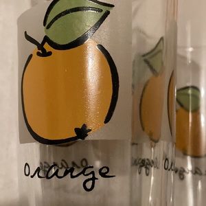 Pair of Vintage Firna Indonesia Drinking Glasses with Orange Design